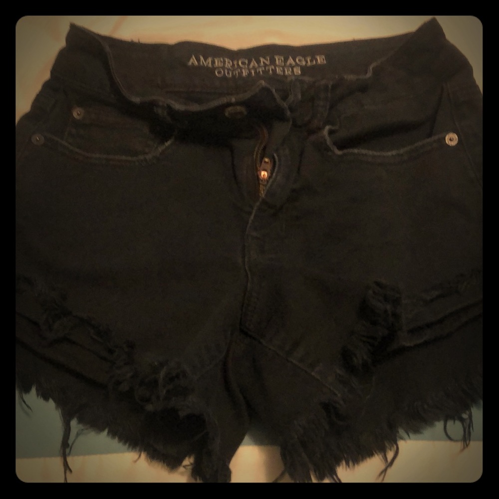 Black jean shorts